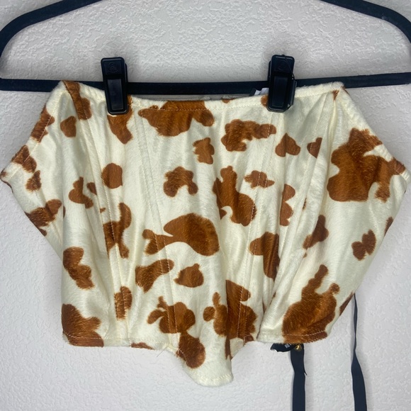PrettyLittleThing Tops - Plus cow print corset top!
